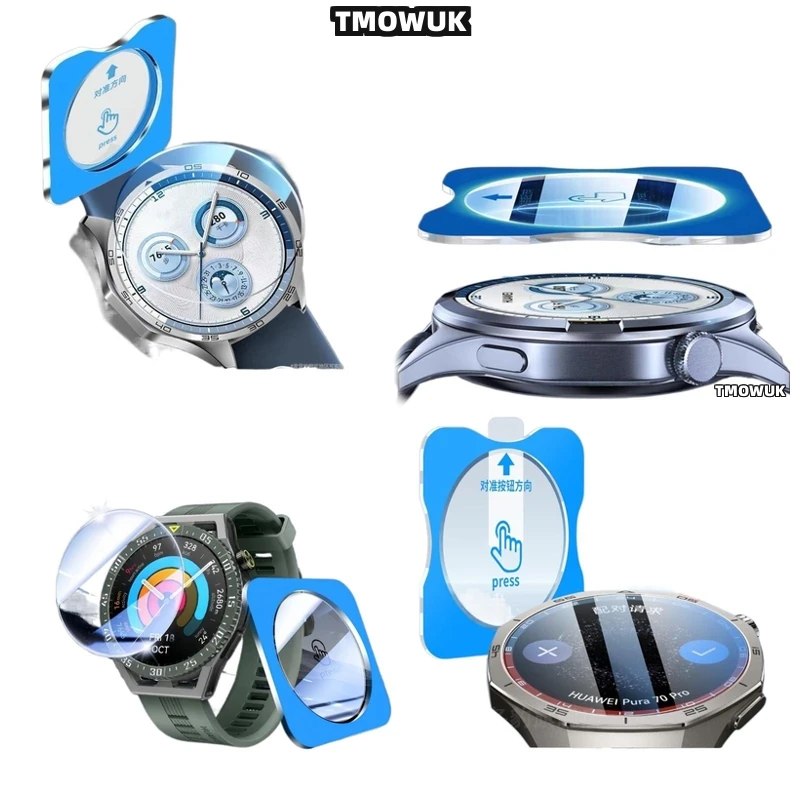 

For Huawei Watch FIT4 GT5 GT4 GT3 GT2 Pro SE Cyber Tempered Glass Shield, Anti-Spy Privacy Protector, Anti-Glare HD Screen Film