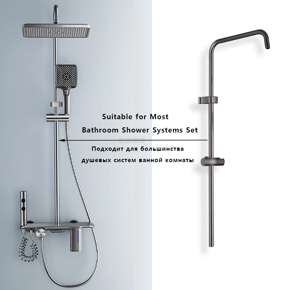 Standard Universal Bathroom Shower Faucet Tube for Bathtub Shower System Tap Set G1/2 in G3/4 in Adapter Round Pipe Accessories