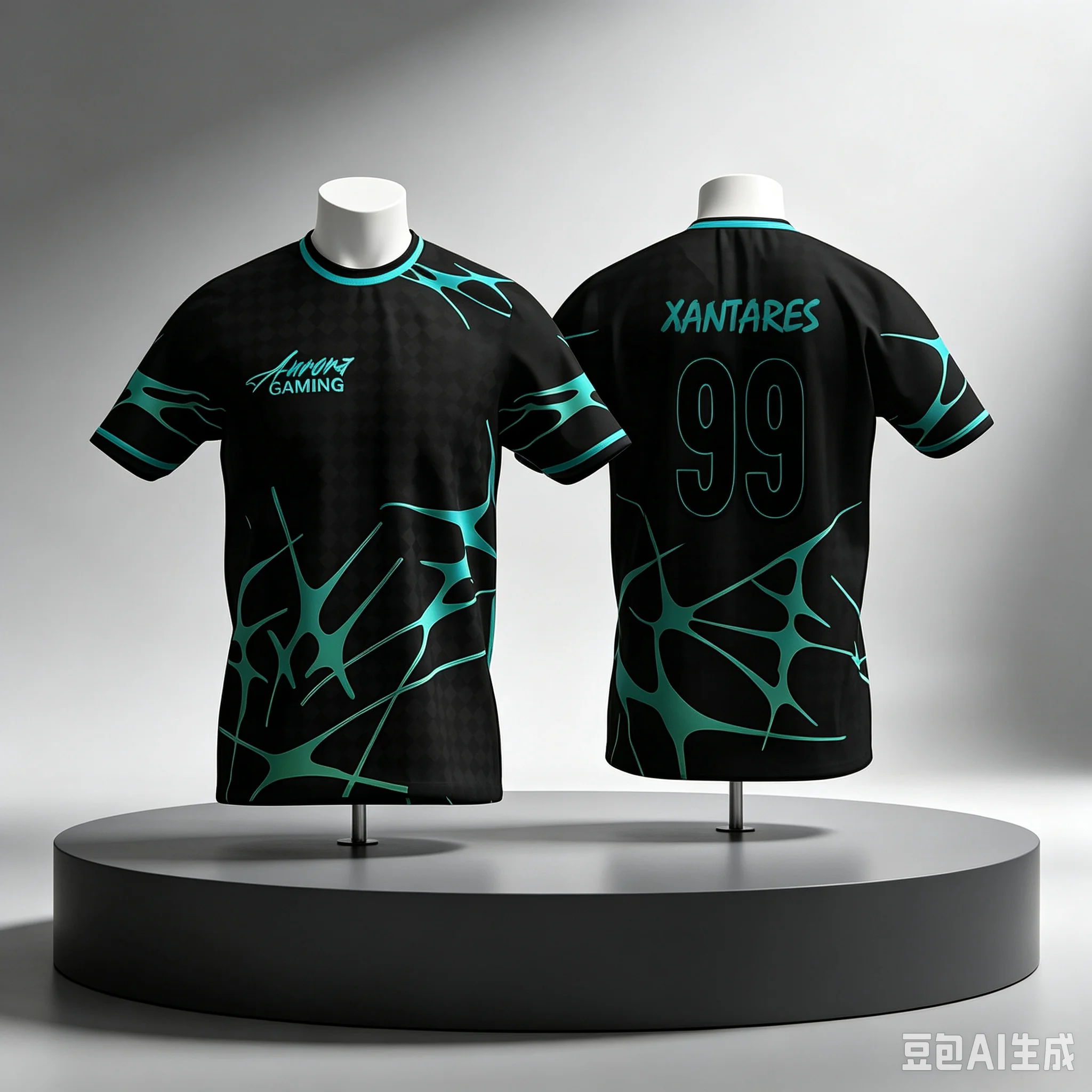 Esports Gaming Jersey - 남녀 공용 사이버펑크 그린 플루이드 e스포츠