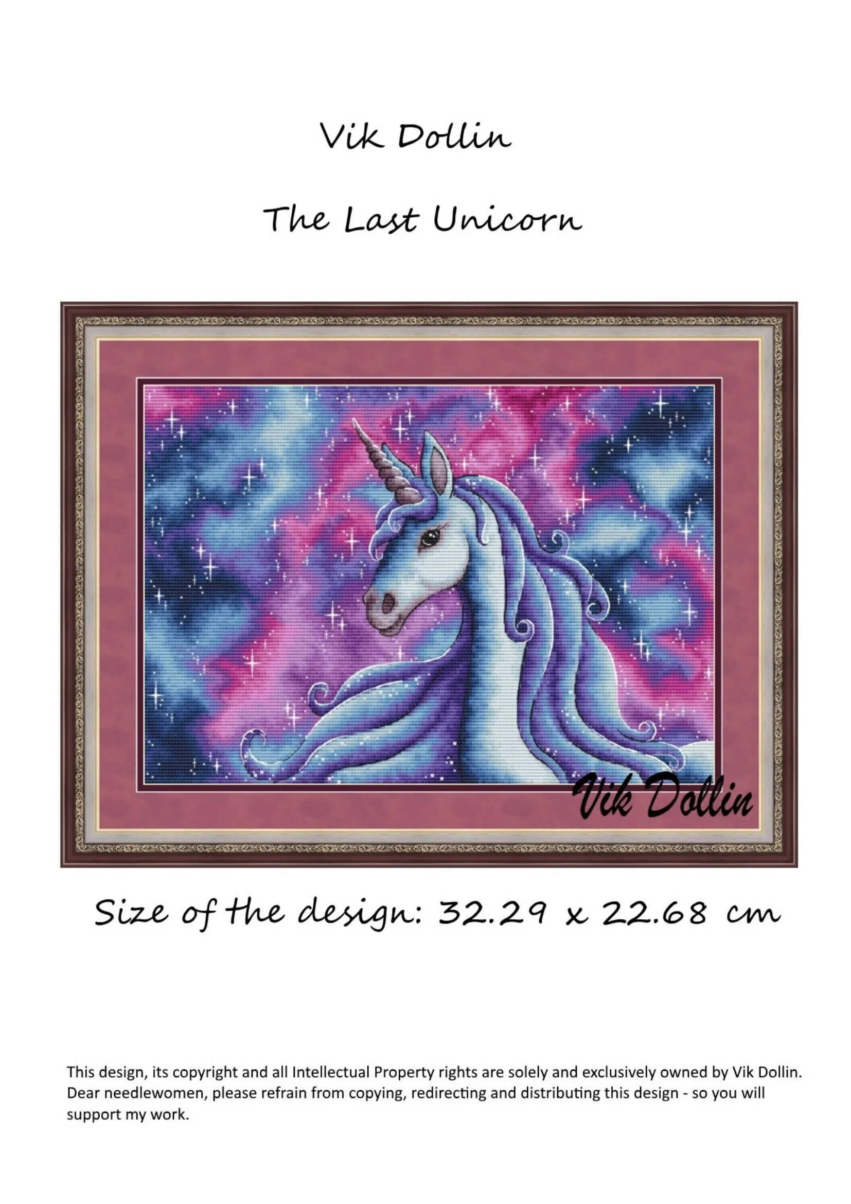 Colorful Unicorn 42-33 Needlework Kit unprinting Cross Stich  Set DIY Kits Cross-stitch Embroidery Set Stitch Kit