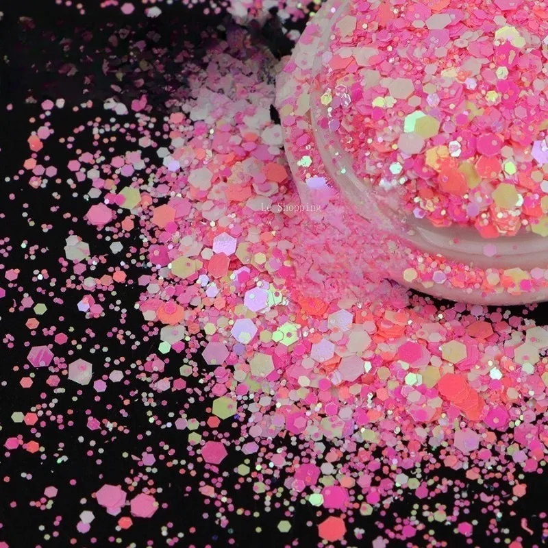 1Kg Solvent Resistant Mixed Large Sequins Color Hexagonal Glitter Powder DIY Epoxy Resin/Handbook/Handicraft Decoration Pigment