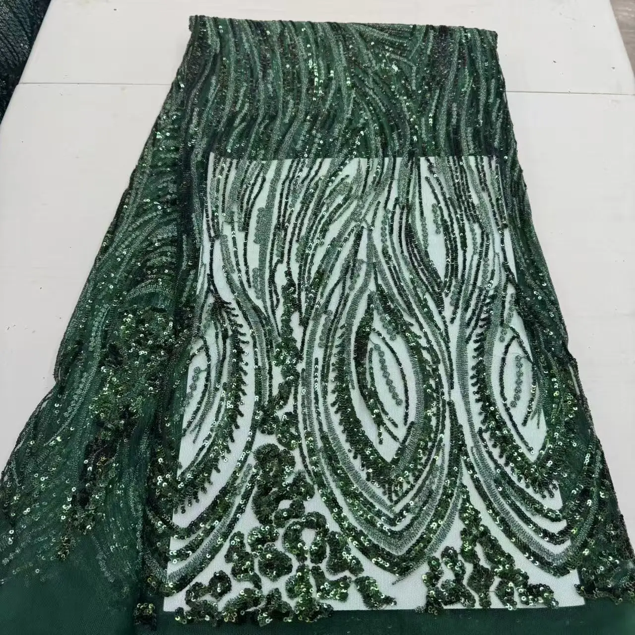 

Высококачественная африканская кружевная ткань с блестками, 2026, нигерийская вышивка ручной работы из бисера для шитья свадебного платья, материал
