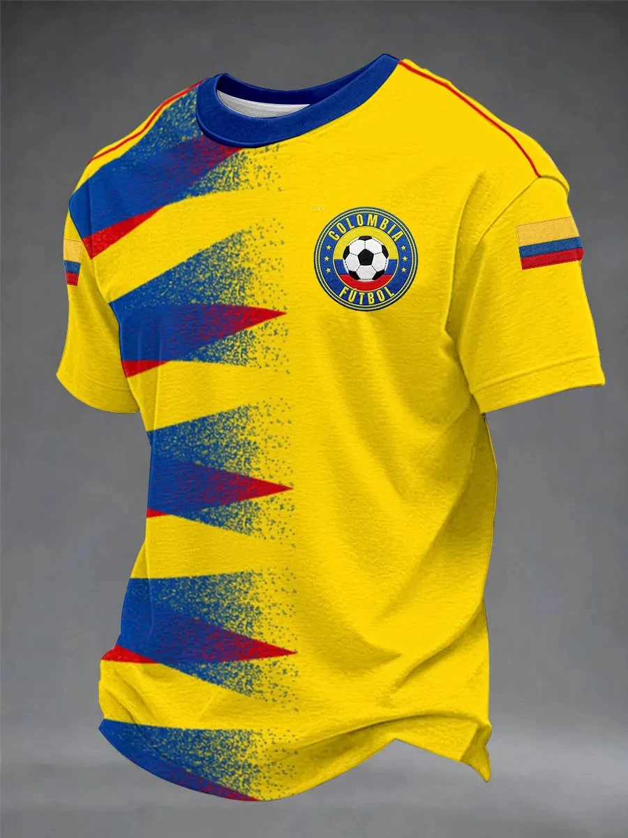 Vintage Colombia 10 Soccer T‑Shirt Men Retro South American Spirit Football Graphic Print Casual Streetwear Top Family Kids Tees