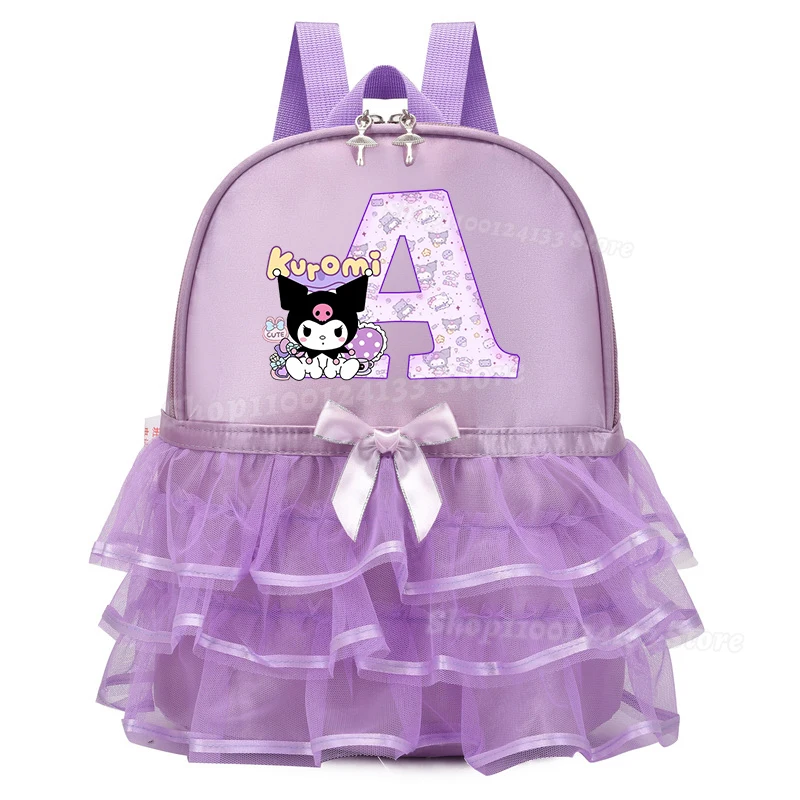 

Куроми для девочек, балетный кружевной рюкзак с буквами A-Z, милый аниме, холст с принтом, студент, школьная сумка для детей, каваи, ручка для хранения книг, школьная сумка