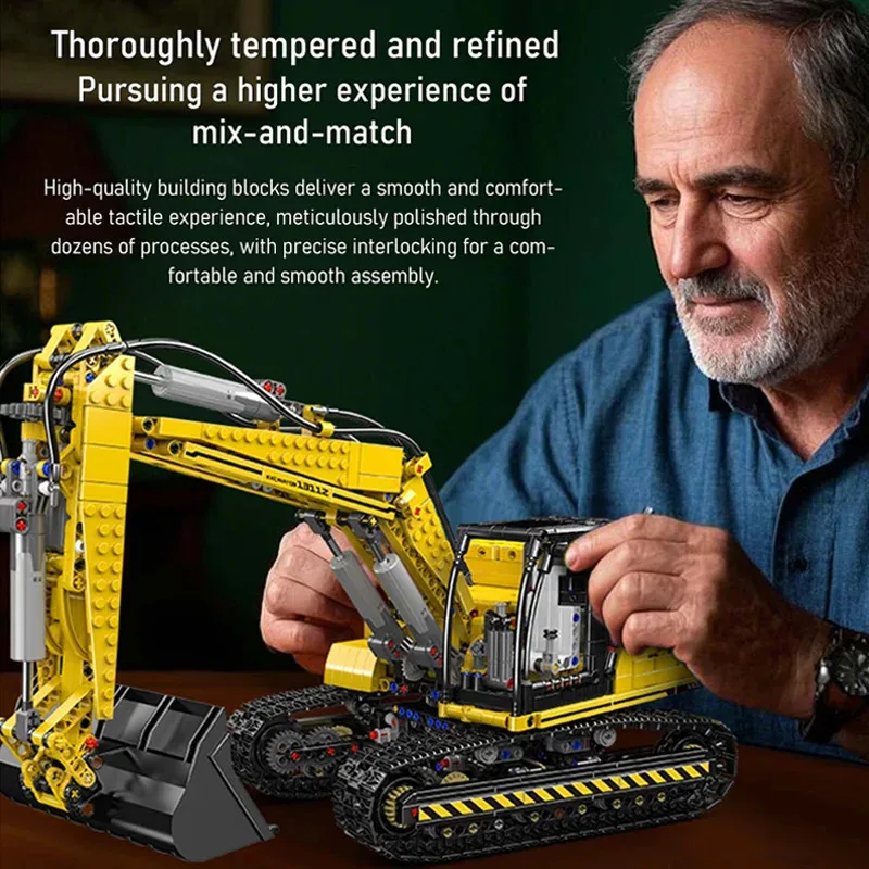 Nowy RC Mechaniczny Koparka Techniczna DIY Mould King 13112S Model Koparki Klocki Konstrukcyjne Zestaw Zabawek dla Dorosłych i Dzieci na Prezent