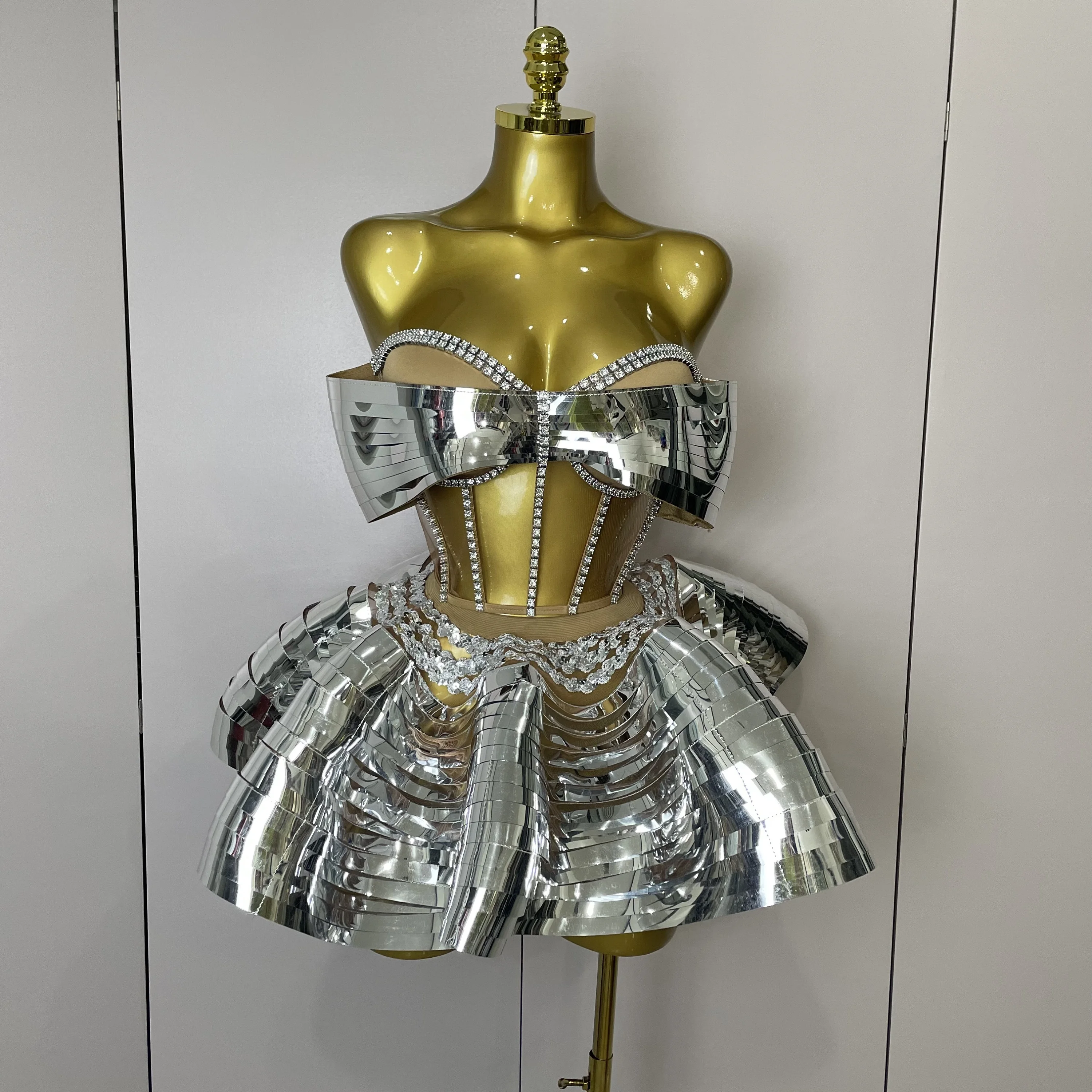 silver fancy dress costumes Underwraps Long Silver Sequin Dress Costume Halloween Fancy Dress Prom Women XS
