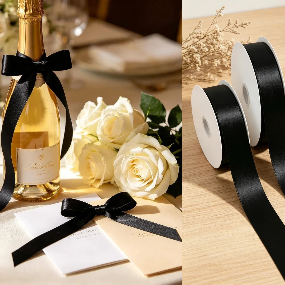 1 Inch x 100yds Black Satin Ri - Ribbon Bow Gift review and price