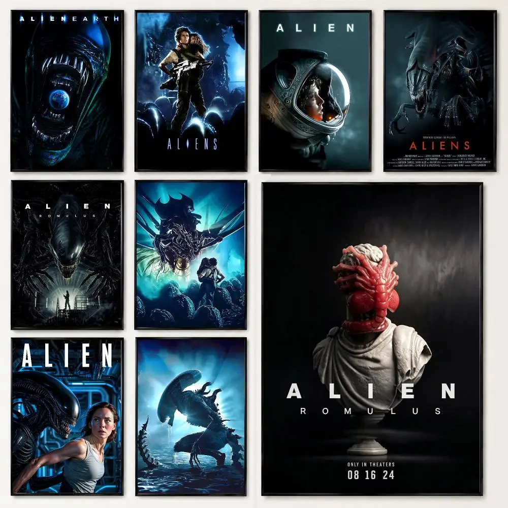 movie Alien Poster HD poster black and white simple home decoration suitable for living room bedroom corridor and gift giving