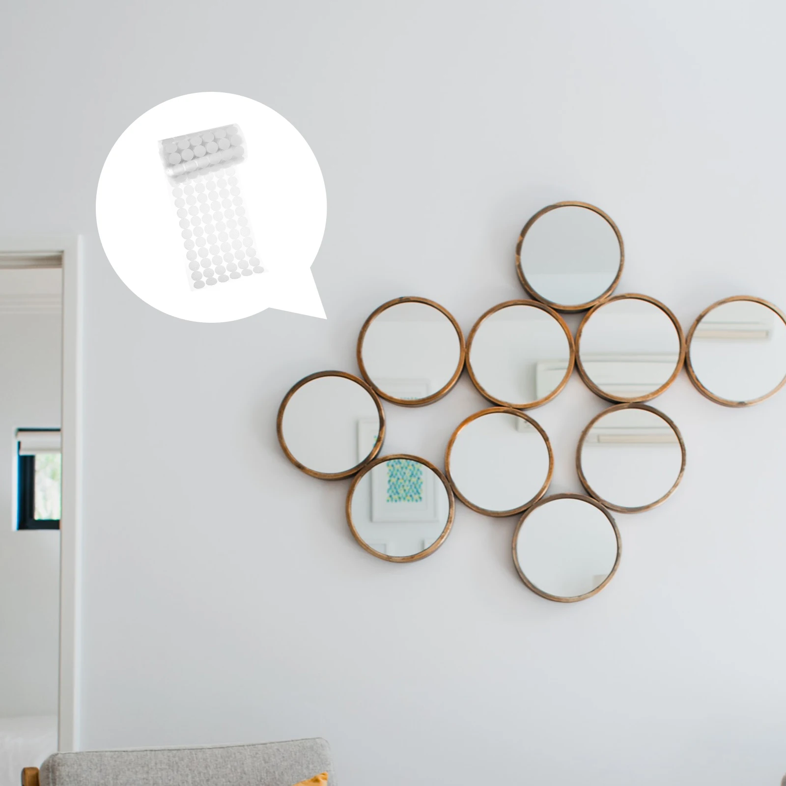 

1056pcs Self Adhesive Removable Round White Craft Stickers for Balloons Decorations Wall Tiles Closet Multipurpose Sticky