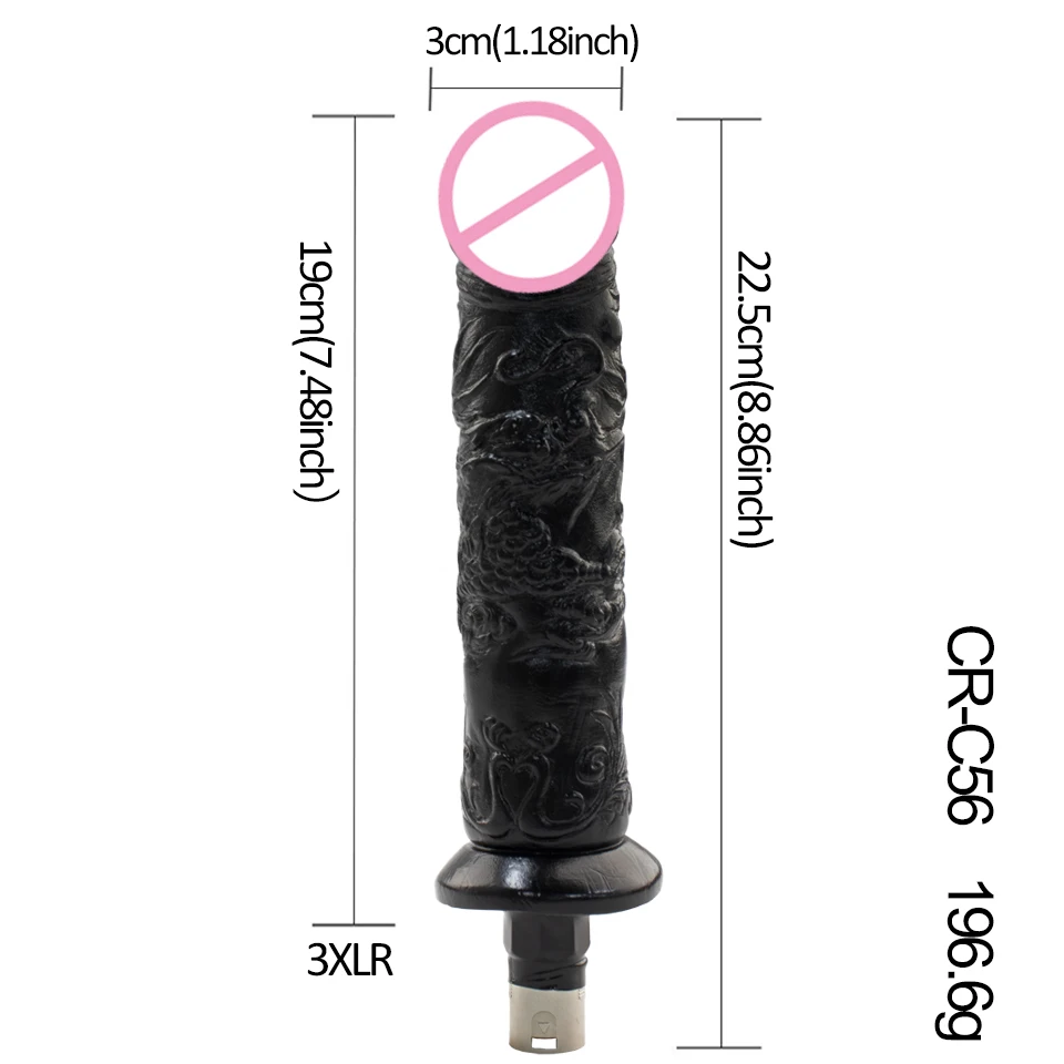 FREDORCH 3XLR Sex machine Attachment  dildo Vibrating Dildo black Big Bendable  Dildo Male Masturbation Cup for sex machine