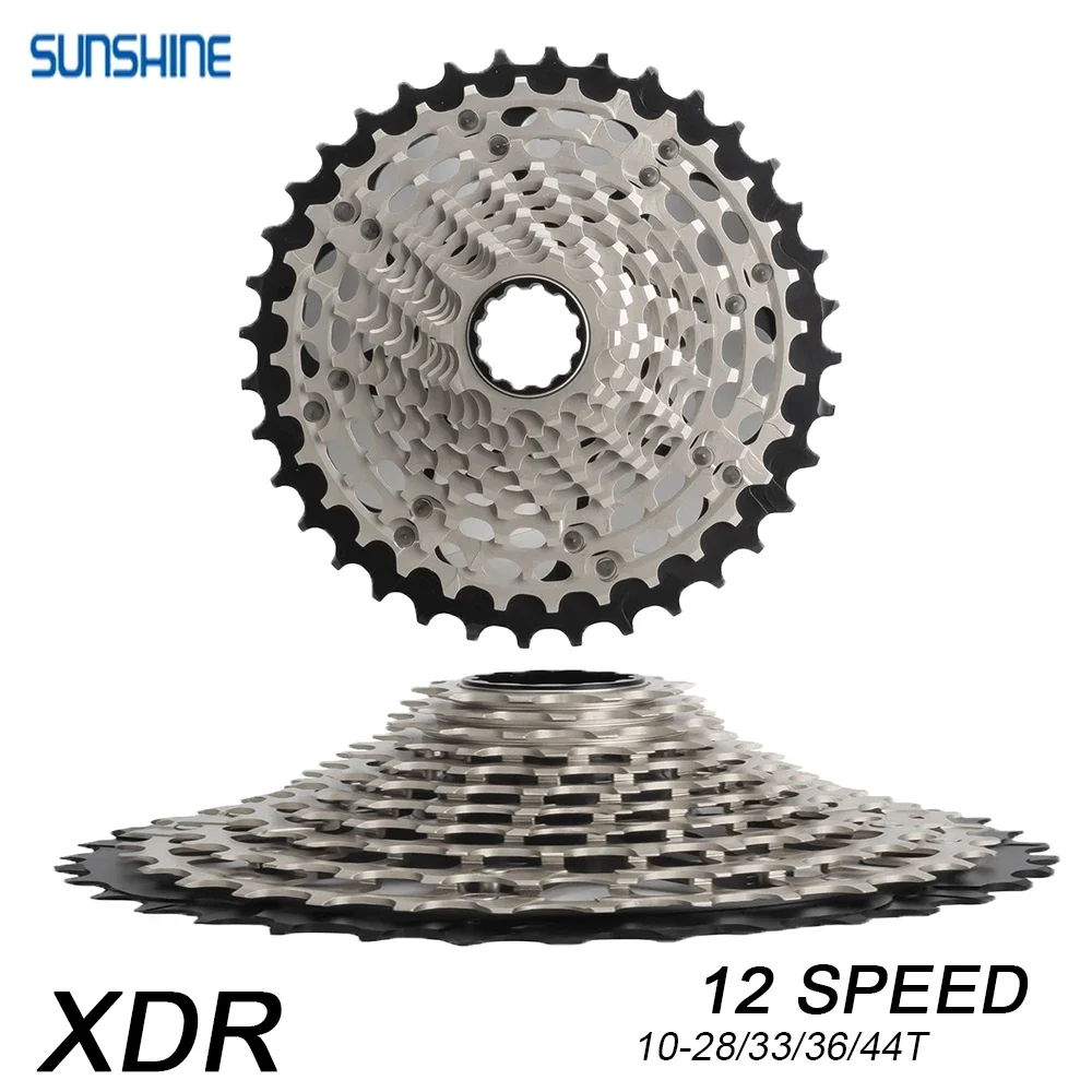 

SUNSHINE XDR 12 Speed Cassette 12s Bike Sprocket 10-28/33/36/44T CNC Steel Bicycle Freewheel Ultralight K7 12v for Road Bike