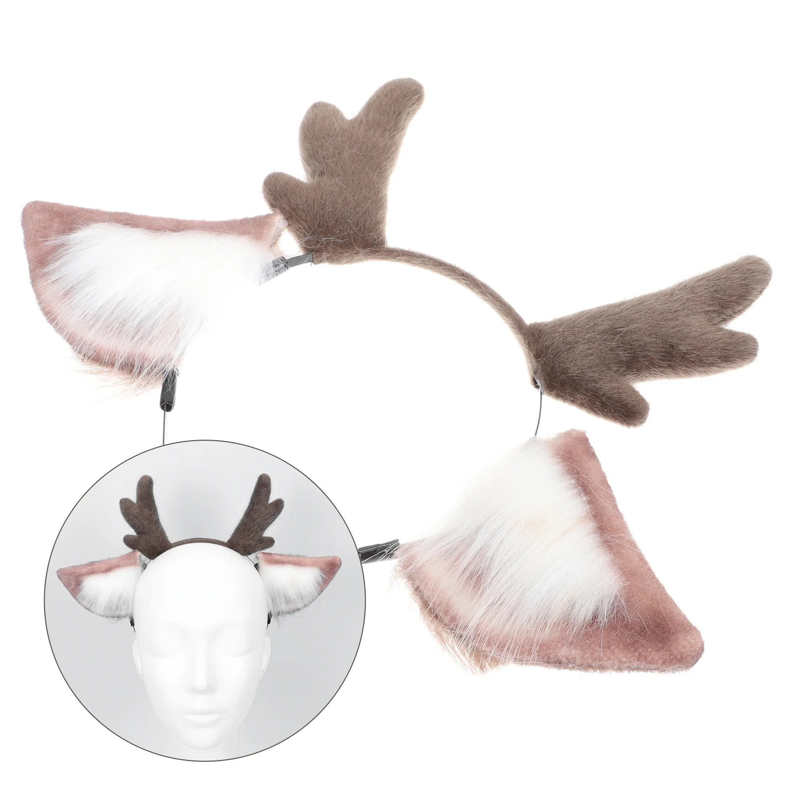 Deer Ear Headband Role-playing Hair Decor Plush Antler Hoop Hairband Cosplay Party Accessory Adorable Miss