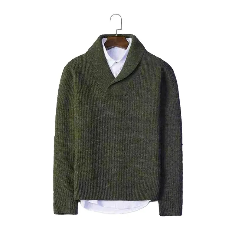 

Men's round Ne Knitwear Long Sve Casual Leisure Sweater Autumn Winter Versatile Lazy Hong Kong Sle Inner Wear Woolen S...