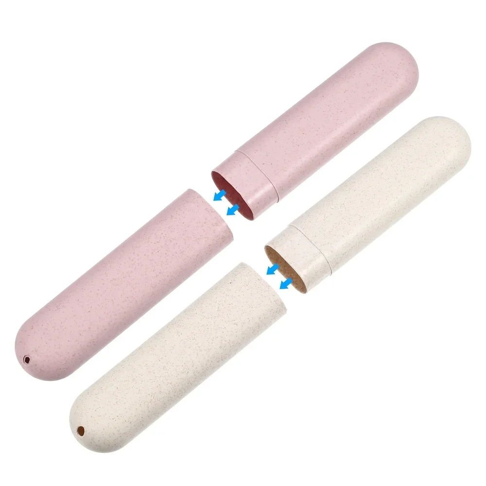 2Pcs Travel Toothbrush Holders Portable Dustproof Case Lightweight PP Design Multi-Scene Use Easy Carry Travel Accessories