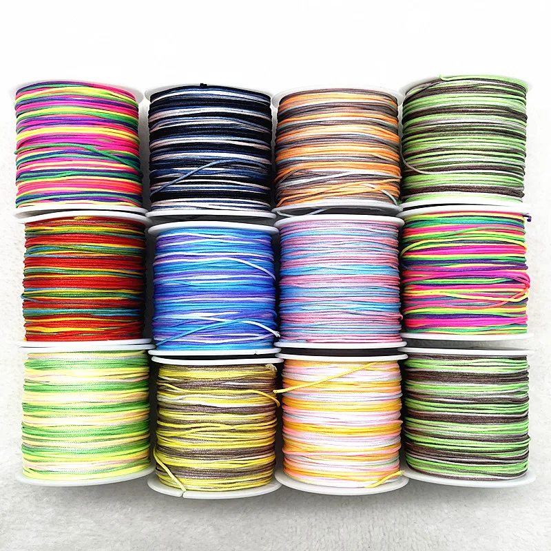 10M/lot 0.8mm Gradual Change Colour Nylon Cord Thread Chinese Knot Macrame Cord Bracelet Braided String DIY Bracelet Accessories