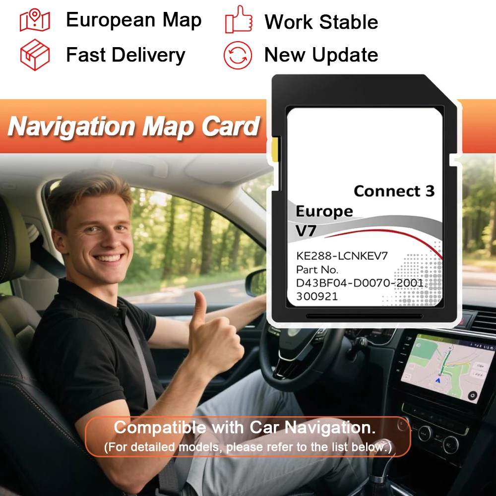Für Nissan Car Connect 3 V7 Navigation GPS SD Karte Europr Karte Update Juke Note Leaf Sat Nav Karte