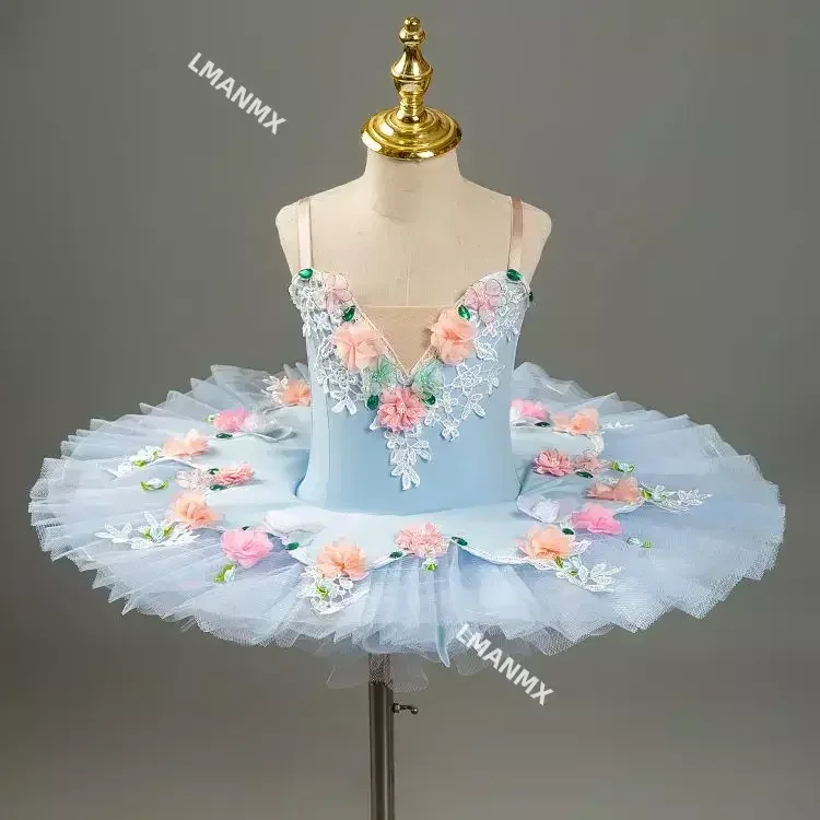 Ballet Tutu Fairy Doll Professional Ballet Dress For Girls Blue Competition Performance Clothes Ballerina Balet Dress Girl