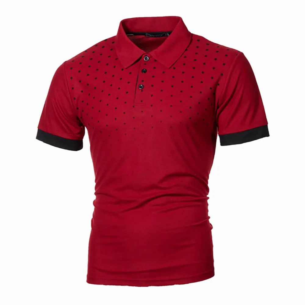 Summer Men\'s Solid Color Polo Shirt Men\'s Slim Fit T-shirt Golf Polo Fashion Breathable Short Sleeve Top