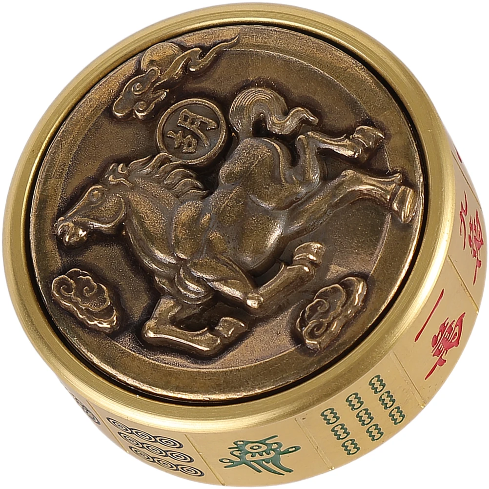 

Stress Reliever Copper Mahjong Models Office Decor Mini Statue Carved Sculpture Portable Fidget