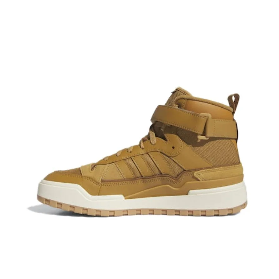 Adidas Originals FORUM Skateboard Shoes Unisex High Top Brown Yellow IE7205