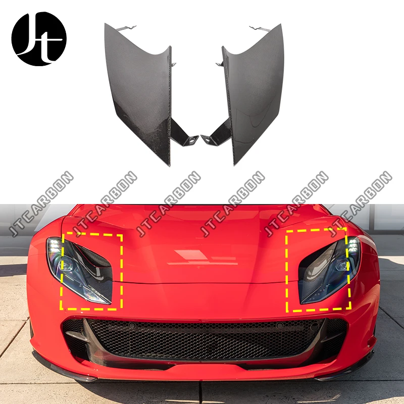 

High Quality Dry Carbon Fiber Front Headlight Cover for Ferrari 812 OEM Style Head Lamp Caps Car Decoration Body Kit