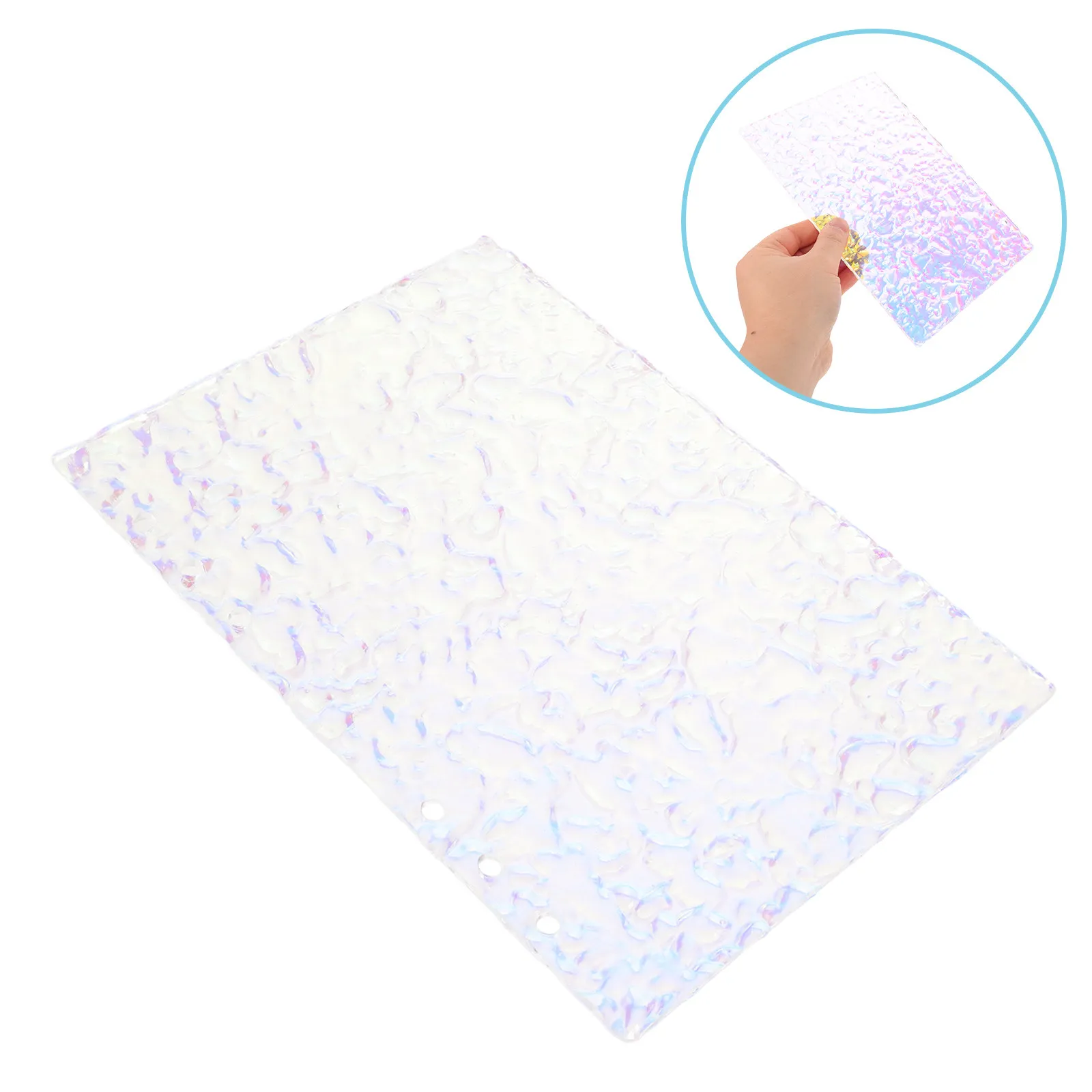 

A5 Acrylic Binder Cover Transparent Refillable Notebook Shell 6 Ring Loose Leaf Planner Organizer Journal Hard Shell Document