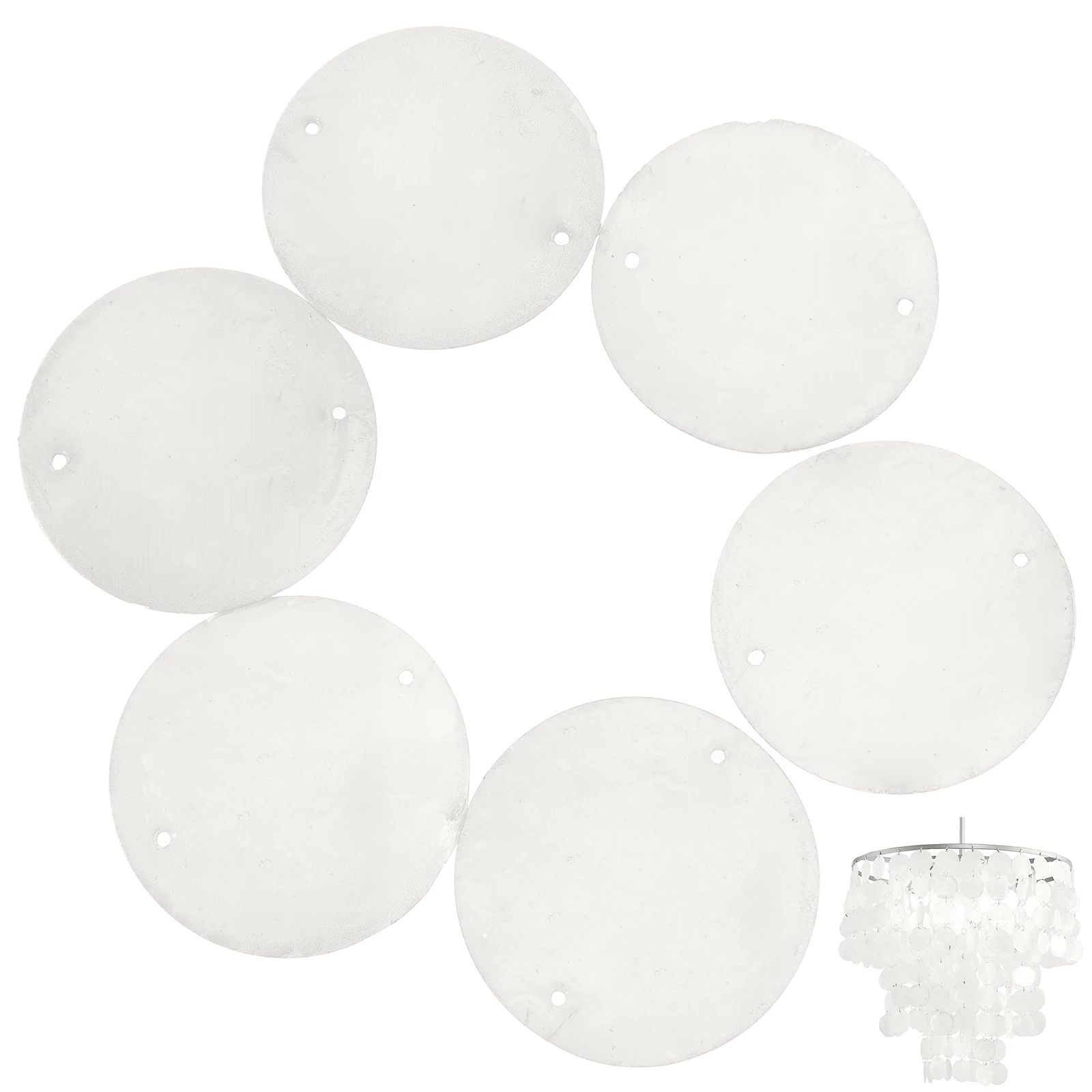 

100pcs White 5cm Double Hole Round Shell Slices DIY Pendant Discs Craft Accessories Jewelry Making Beach Party