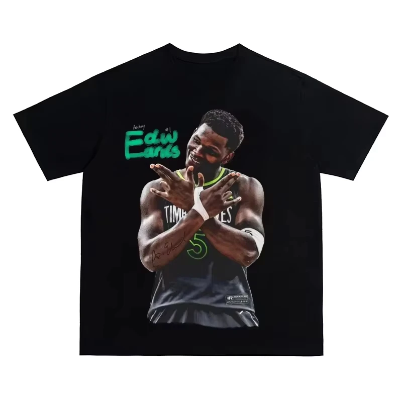 

2025 New Edwards Breathable Fashion Casual High-quality Men's Pure Cotton Round-neck Graphic Print T-shirt Summer Streetwear Top