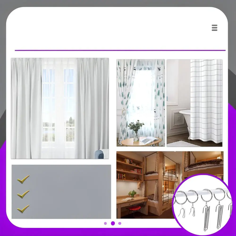 Drapery Hardware Accessories Metal Rings With Stainless Steel Four Prong Hooks For Smooth Curtain Sliding Window Decoration