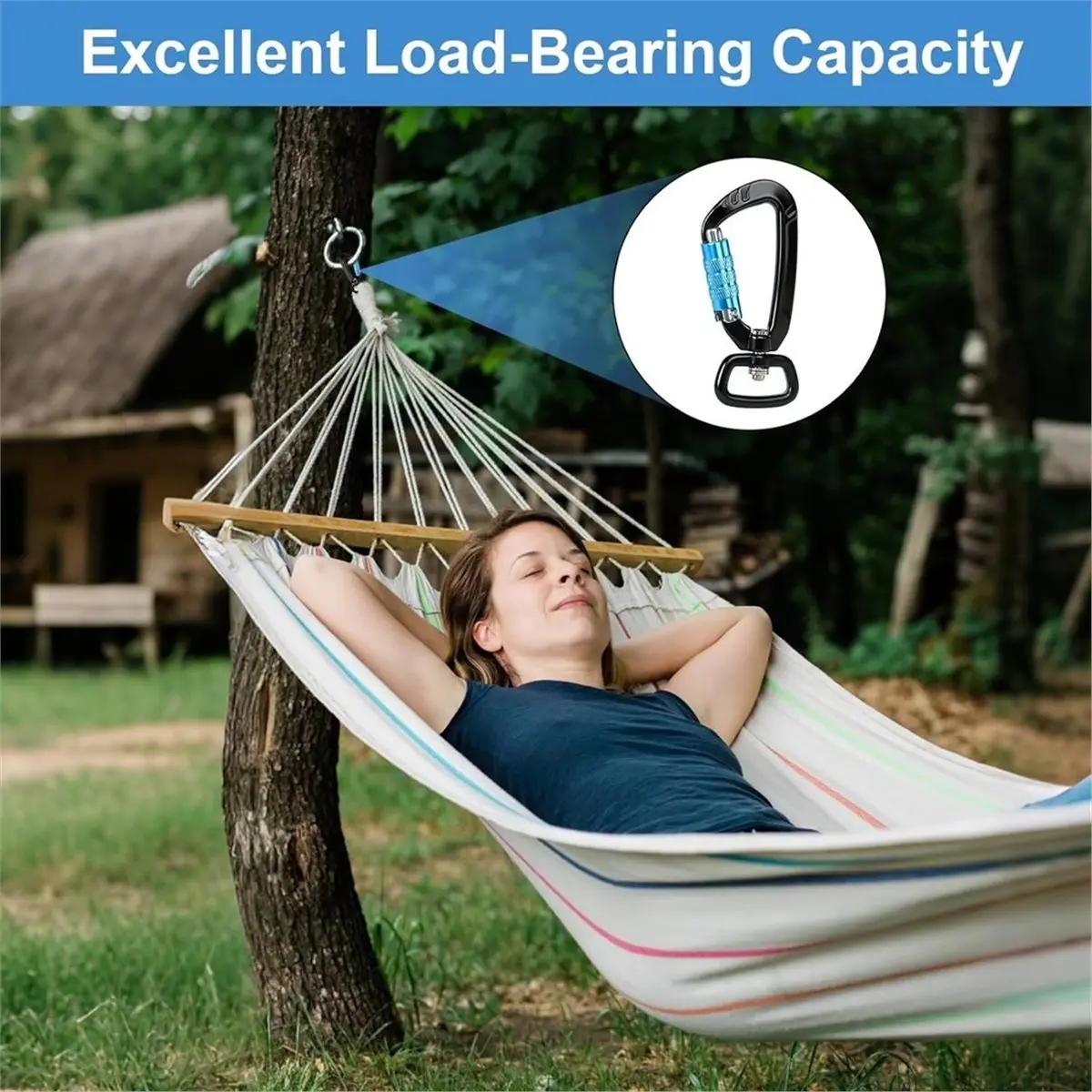 【MUST-HAVE LIST】 Pack of 2 Rotating Carabiner Hook,Safety Carabiner with Swivel, 360° Rotating Rustproof Ultralight Carabiner