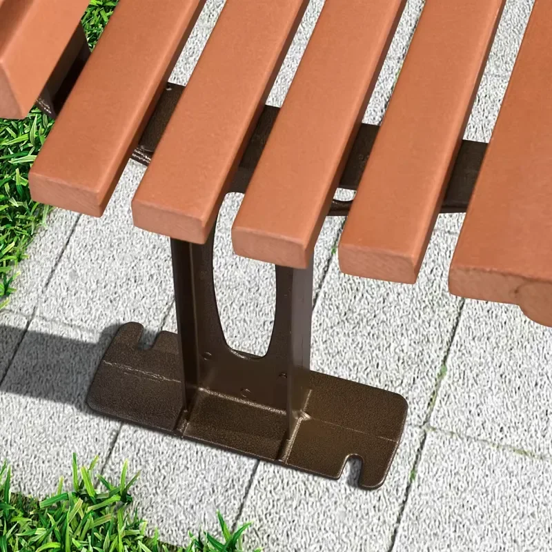 Modern Square Purple Leaf Eco Friendly Outdoor Bench Garden Chair with Wooden Back Community Leisure Seating