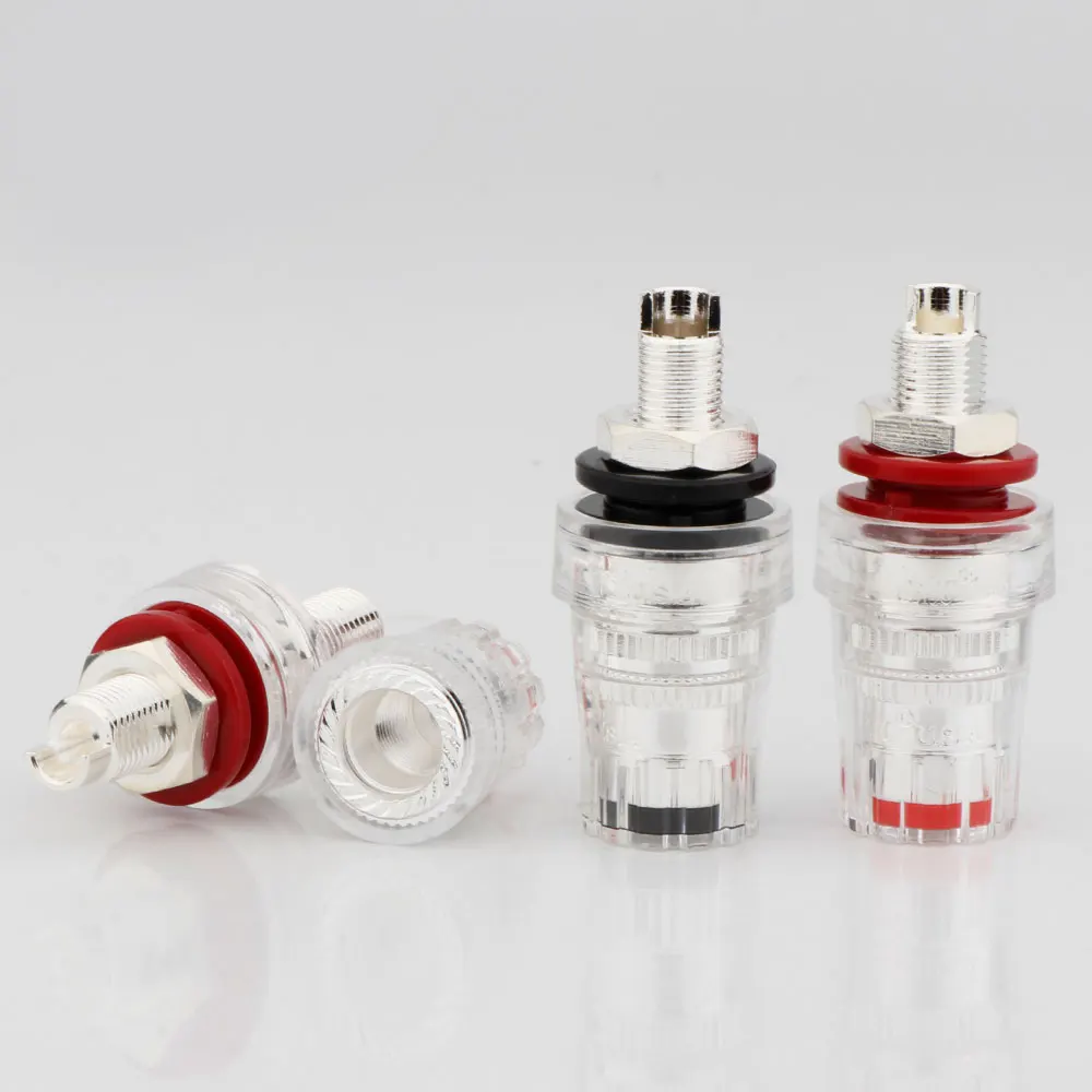 AG Silver Plated Binding Post for 4mm Banana Plug Socket Handmade DIY Speaker Terminal Connector Binding Post