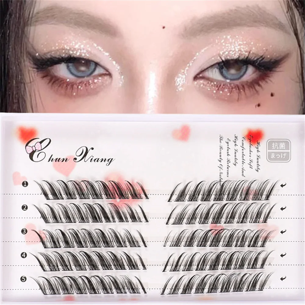 甘辛アンティーク風つけまつげ5列！ まつげテールストレッチフェアリースラントフライングラビットシリーズまつげミックス