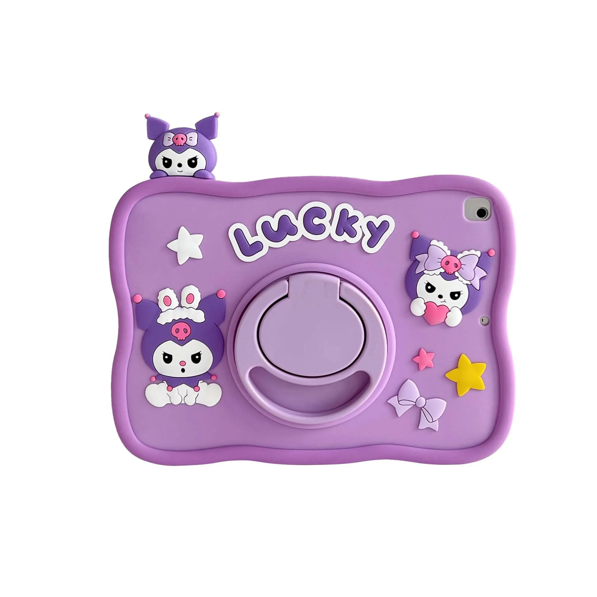 

Cartoon Cute Kuromi tablet Caes For iPad Mini 4 5 6 Air 3 4 5 2018 9.7 2022 10th 10.9 Inch Pro 2021 11 Silicone Protective Cover