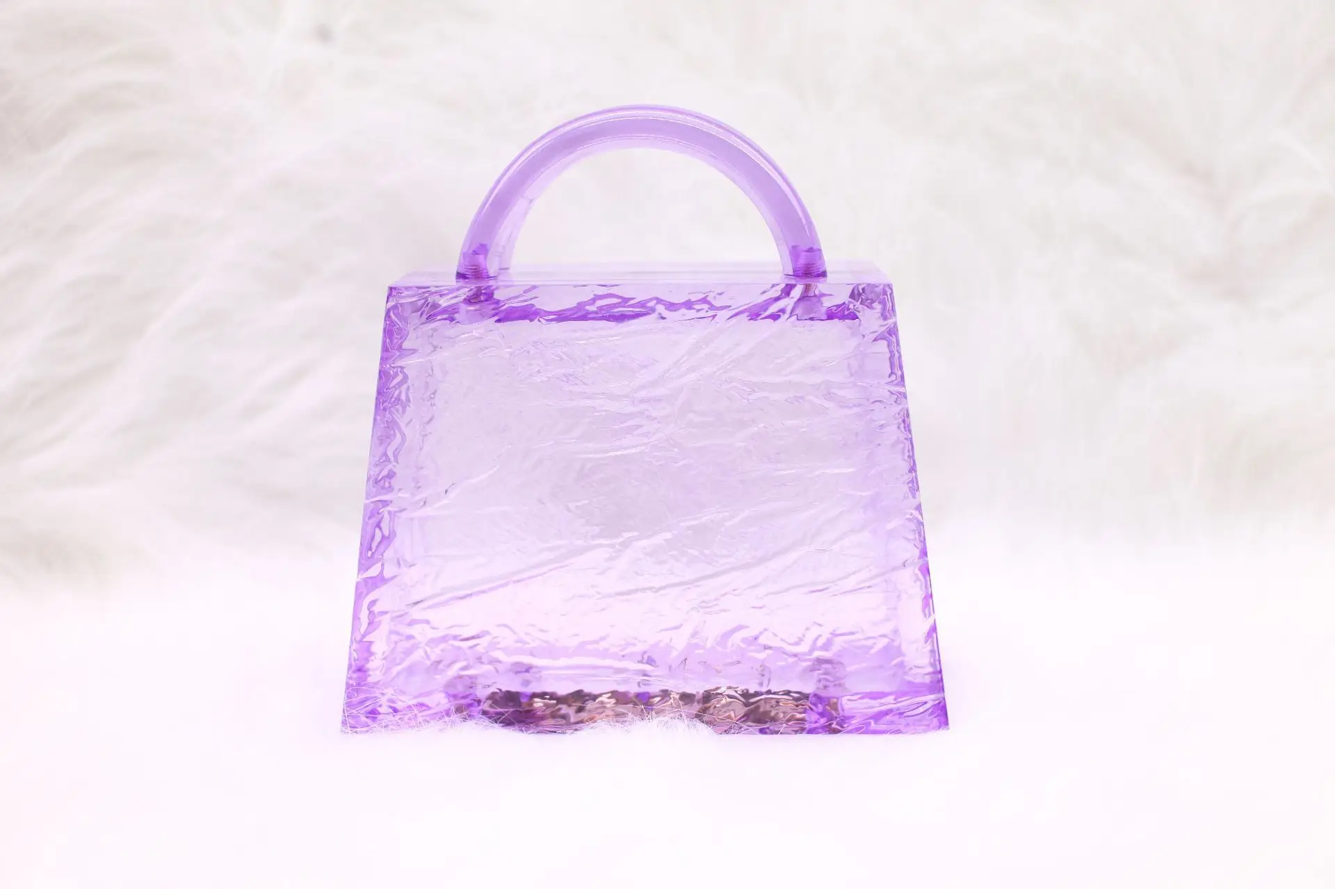 

Transparent Candy Color Fluorescent Purple Fashion Hand Grab Acrylic Bag Simple Rectangular Dinner Bag Women Borse Lusso Firmate