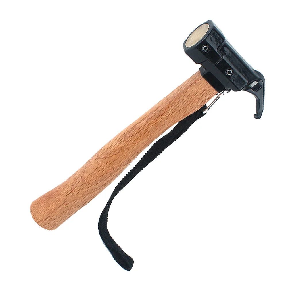 

1Pcs Brass Head Multi-Function Outdoor Hammer Portable with Tent Peg Puller and Axe Car Camping Hiking Use