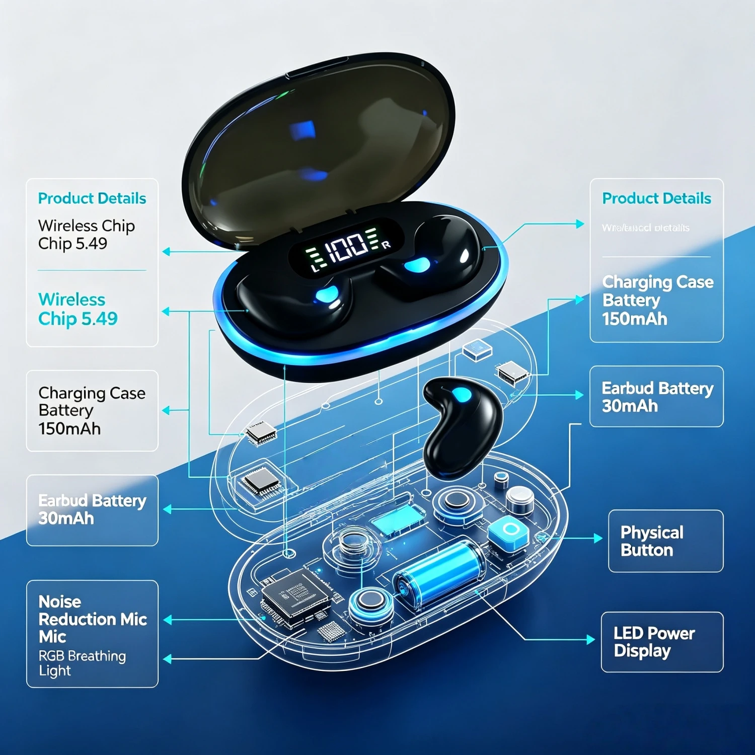 Sleep Wireless Headphones, Loud Volume, Matching Comfort, Touch Control, Semi-Open Back, No Tangles, with Wireless Charging Box