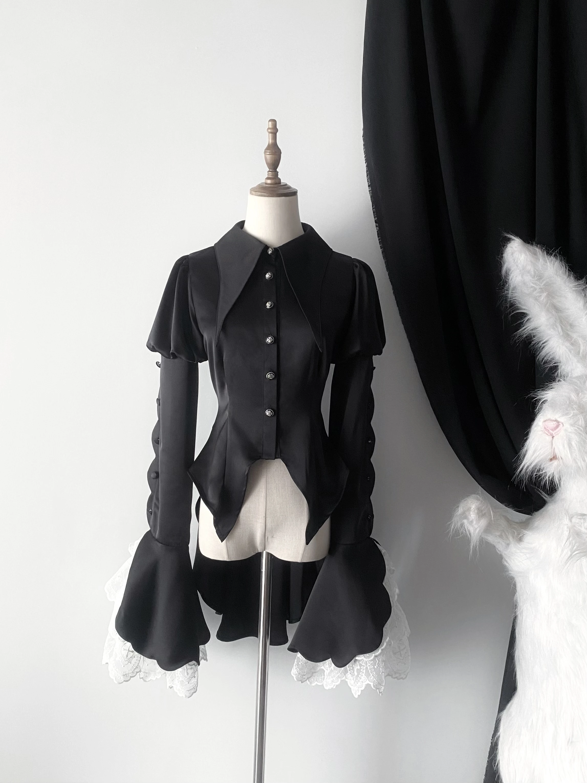 

- Heir Poem - Ouji Lolita Hime Sleeve Shirt, Trailing Hem by Maiden Portal