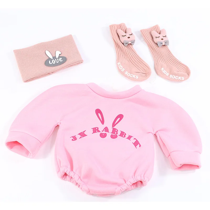 Doll Clothes Hoodie Sweater Jumpsuit For 55cm Baby Reborn Doll DIY Girl Clothing Toys for 21.65 Inch Dolls Clothes Accessories