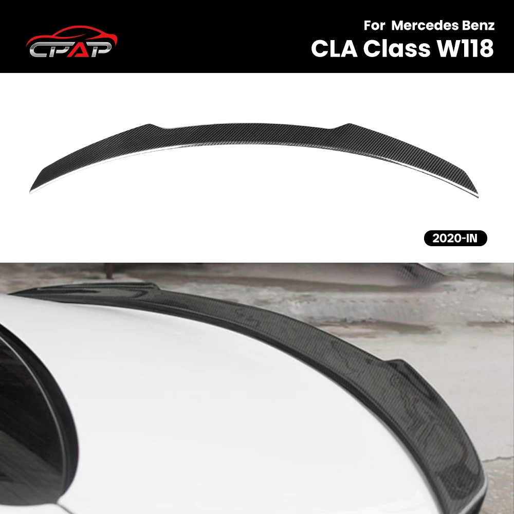 

Real Dry Carbon Fiber Rear Trunk Roof Spoiler Boot Wing for Mercedes Benz CLA Class W118 PD Style 2020-IN