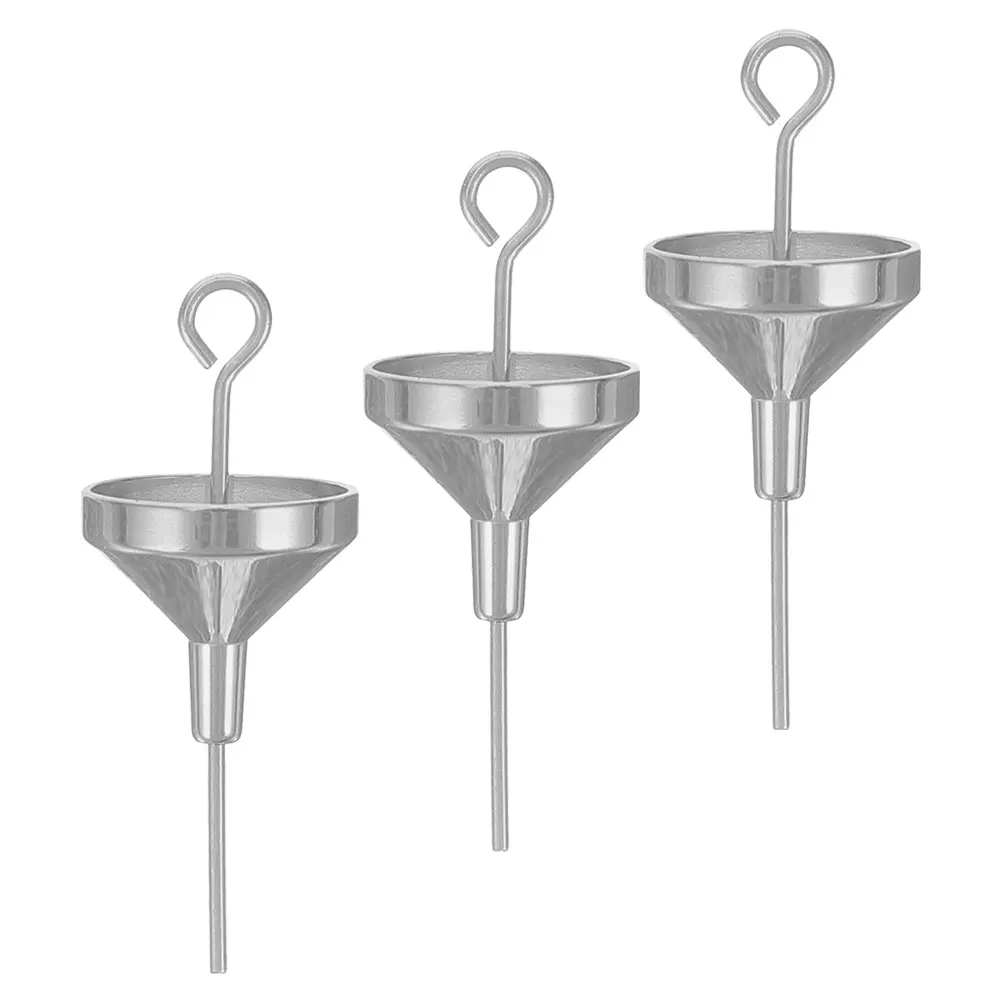 

3 set Stainless Steel Powder Dispenser for Liquid Oils Essential Funnel Set Workshop Reusable Compact