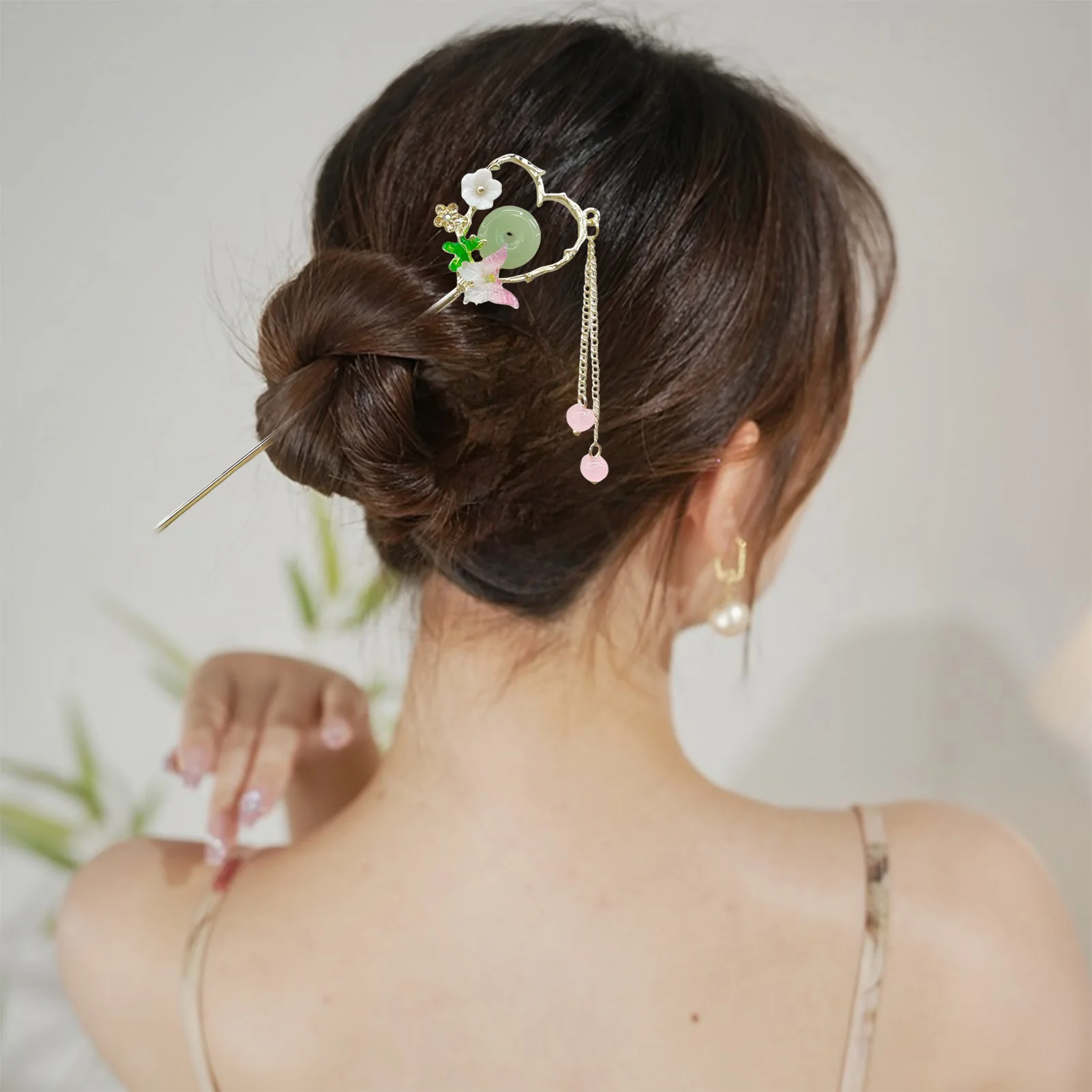 Oude Chinese Stijl Haarstokken Kristal Haarspeld Eetstokjes Voor Vrouwen Parel Hanger Haarsluiting Vorken Oude Hoofddeksel Gift