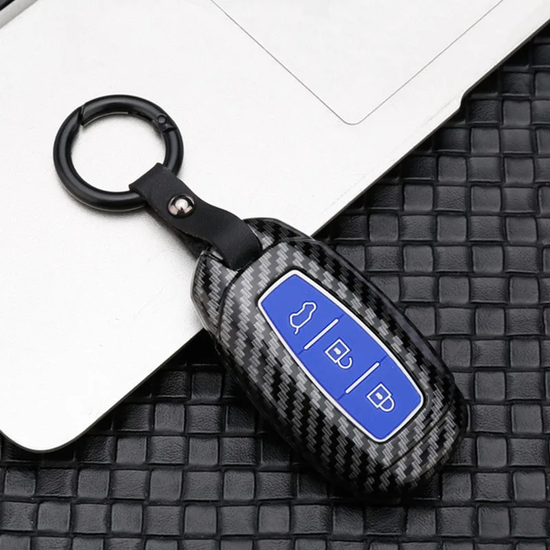 Carbon Car Key Case Cover for Hyundai I30 Ix35 Encino Azera Solaris Kona Encino Solaris Grandeur Ig Accent Santa Fe Palisade