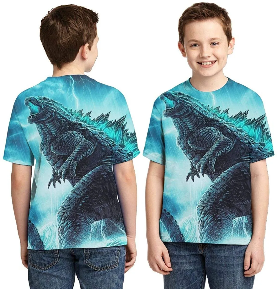 3D Printed Dinosaur Monster Shirt Boys Girls Adults Men Kong Cosplay Short Sleeve Outdoor Party T-Shirt New Movie Costume Tops