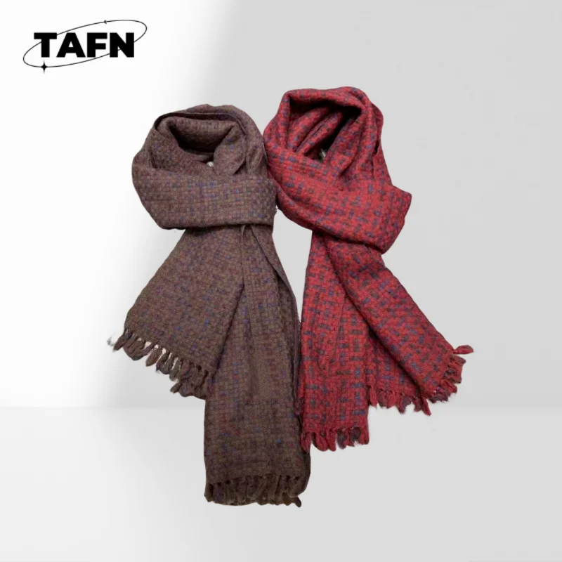 

100% Wool Nice Scarf All-Match Fashion Comfortable Refined Trendy Solid Color Knit Sweater, Cozy Fashionable for Winter AJ1306