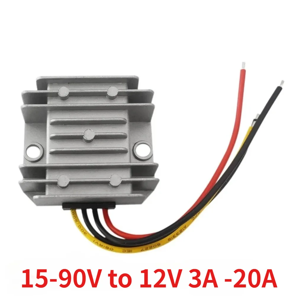 DC/DC Converter 15-90V to 12V 3A 5A 10A 15A 20A Small Buck Module Waterproof Golf Cart Voltage Regulator Reducer Power Supply