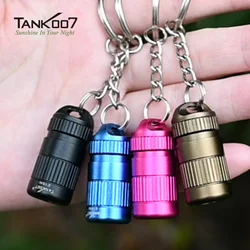 Tank007 E15 LED keychain flashlight pocket night light rotary switch portable hook outdoor waterproof self-defense emergency