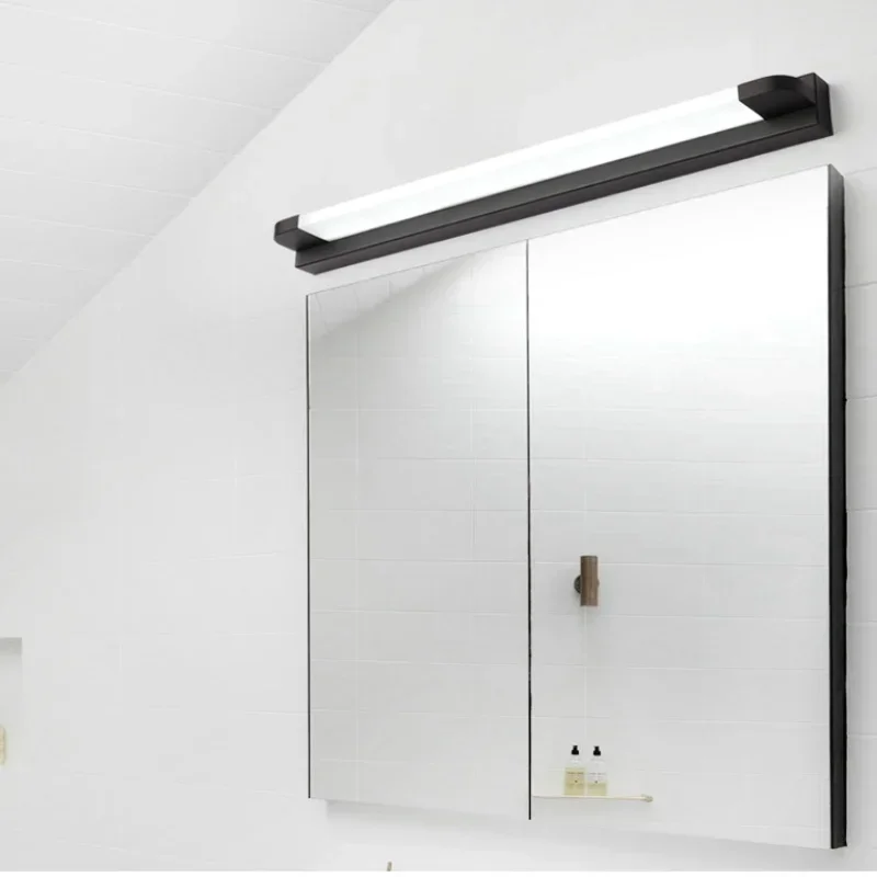 Modern Wall Lamp Minimalist Bathroom Black White LED Lights Strip Mirror Lamp Bathroom Lamp Simple Mirror Front Light Sconce