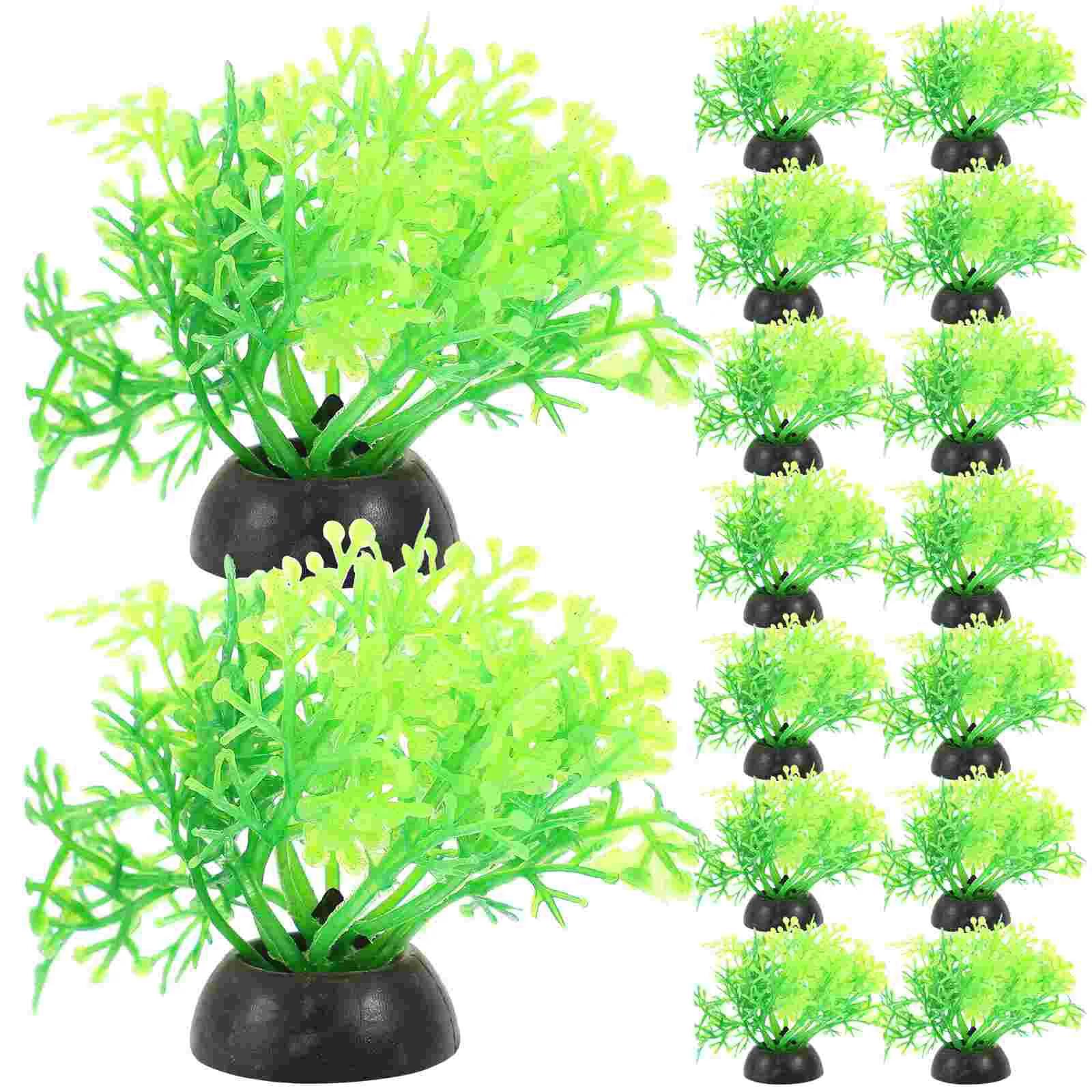 20 Pcs Aquarium Landscaping Tall Fish Tank Plants for Artificial Toy Plastic Betta Decorations Large