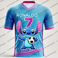 Disney Stitch Special Edition Football Jersey Ronaldo No.7 Soccer Jersey Training Uniform Breathable Fashion Unisex Sport Tshirt